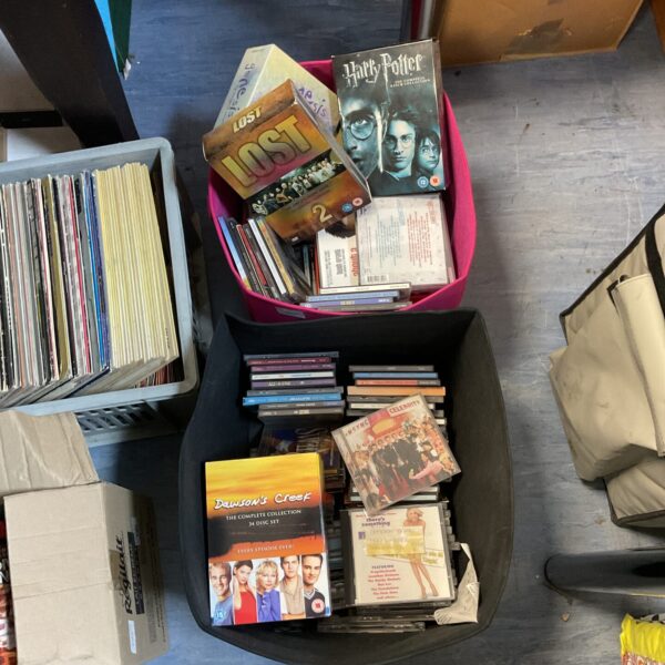 2 box collextion of CDs with some box sets incl. Harry Potter complete collection, Lost, Dawson’s Creek