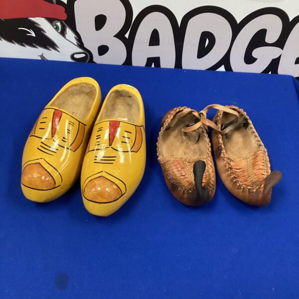Vintage Serbian Leather Shoes with a pair of Cloggs