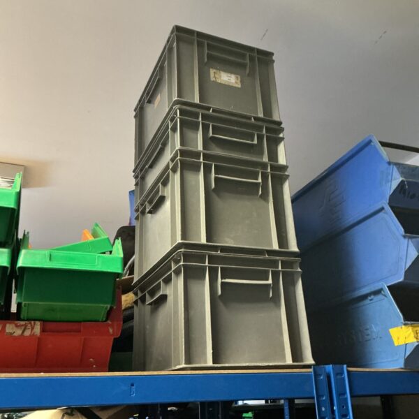 Three heavy duty storage boxes