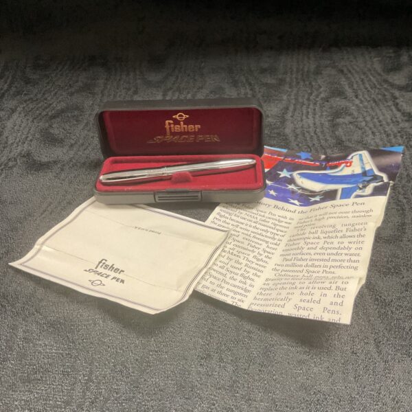 Closed Fisher Space Pen presentation box, collectible writing instrument.
