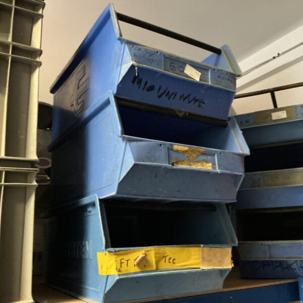 Three heavy duty workshop storage trays