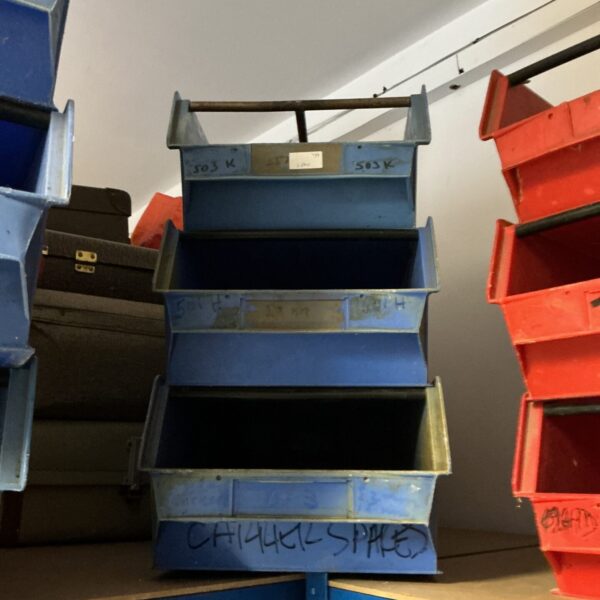 Three heavy duty workshop storage trays