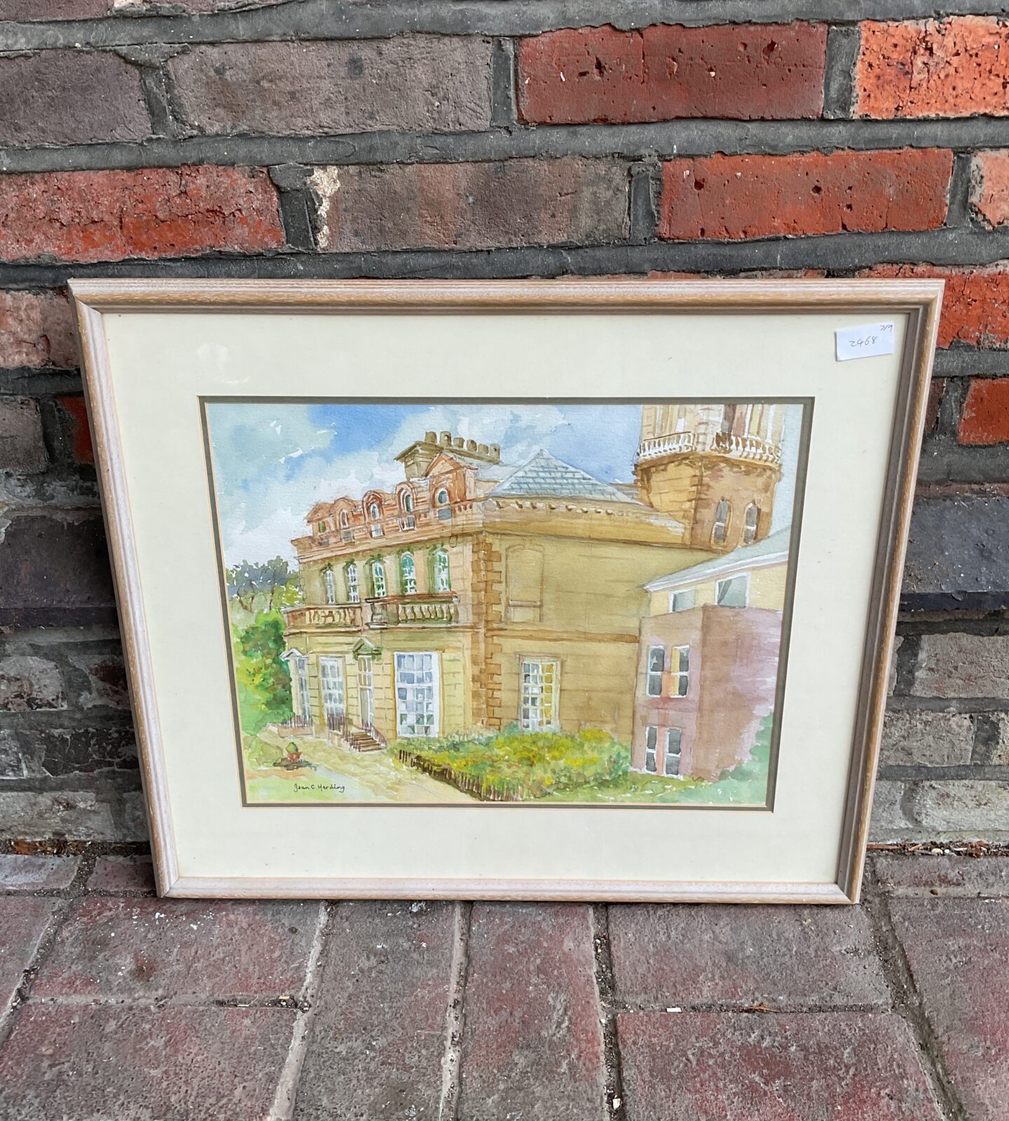 Joan c harding framed watercolour of upton manor, wirral