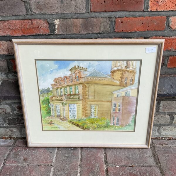 Joan c harding framed watercolour of upton manor, wirral