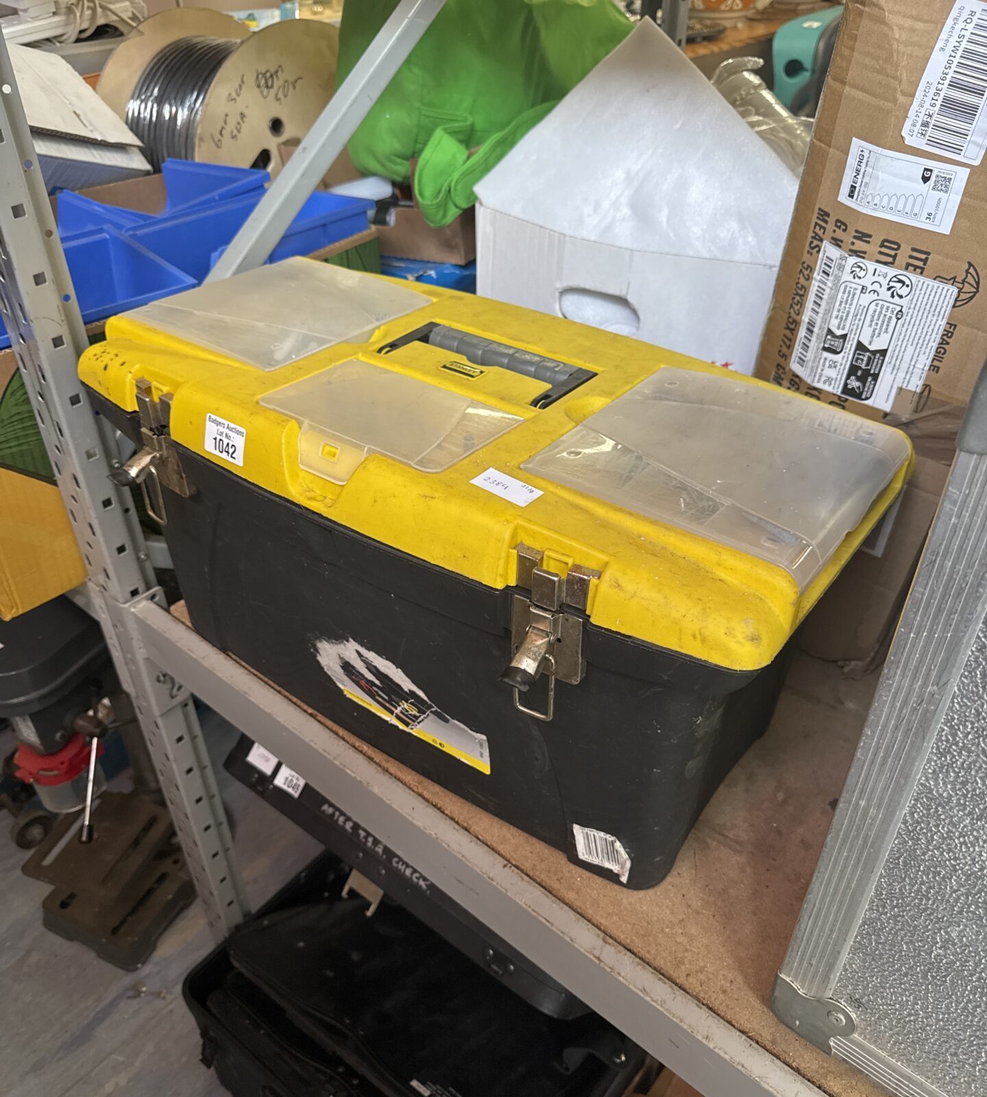 Stanley toolbox with contents