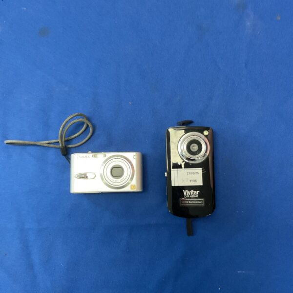Panasonic DMC-FX3 Lumix digital camera and Vivitar DVR 620HD camcorder