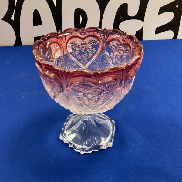 Antique cranberry glass pedestal vase