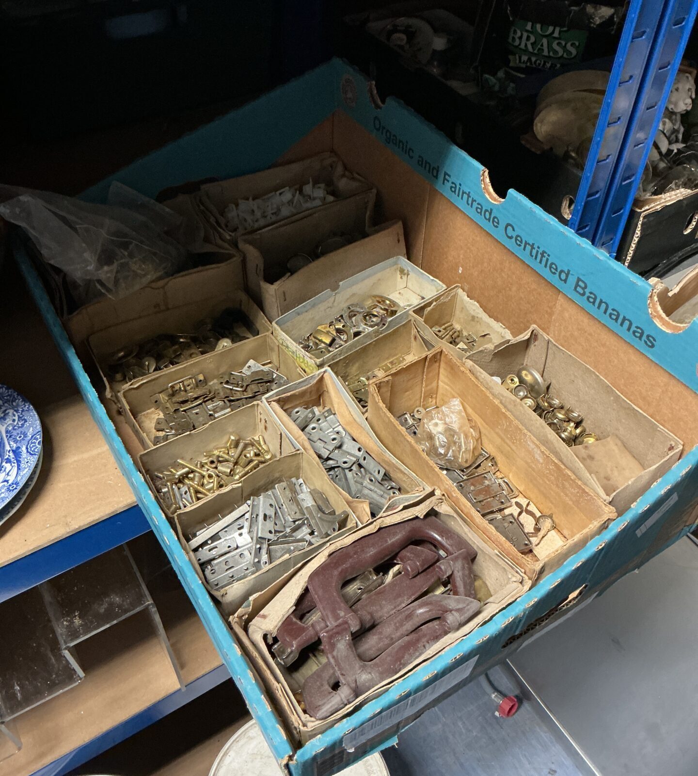 Tray of mixed engineering hardware
