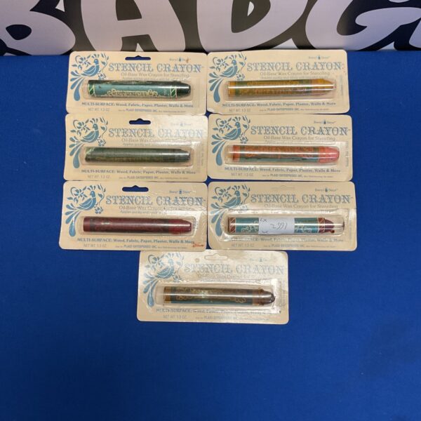 Selection of vintage plaid Stencil decor stencil crayons