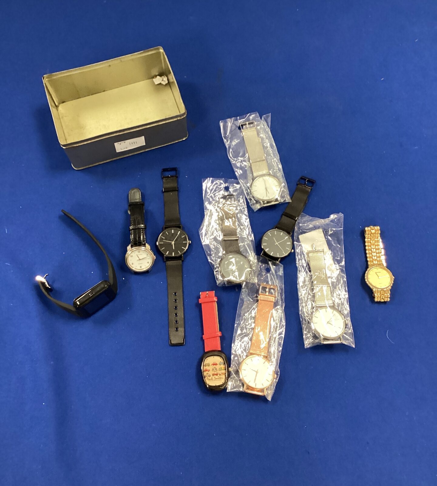 Tin of Assorted wrist watches