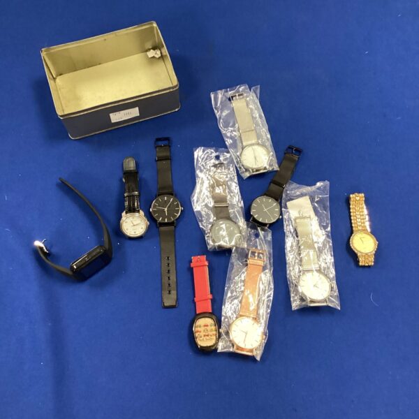 Tin of Assorted wrist watches