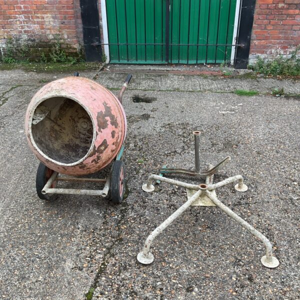 Vintage cement mixer and stand