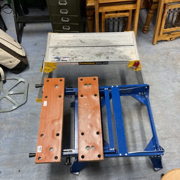 Draper workbench and Youngman Odd Job stepladder in a workshop setting.