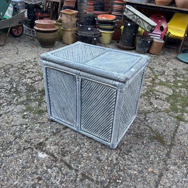 Large shabby chic painted storage ottoman for hall or bedroom.