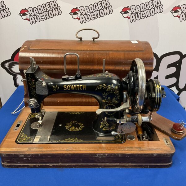 Vintage sowitch sewing machine with accessories