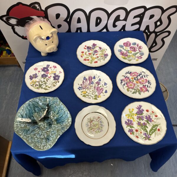 Vibrant vintage Starpoint carnival bowl with floral design.