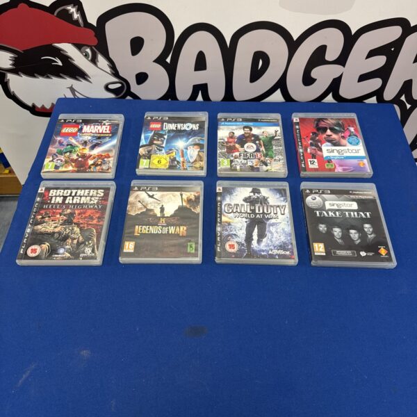 PlayStation 3 games lot including Lego and Call of Duty titles.