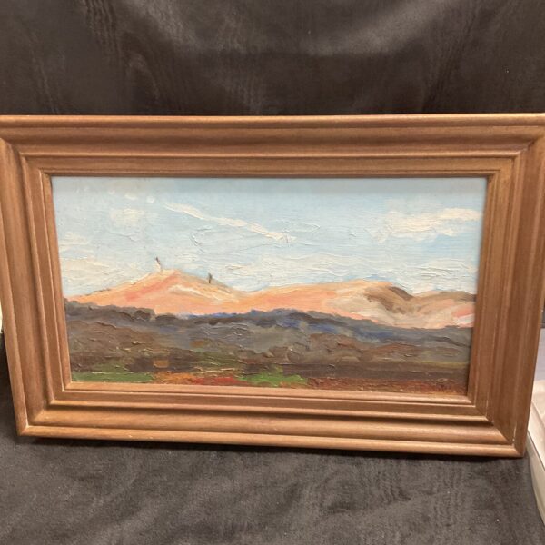 Mount Ventoux from sault  provence France oil on board roll Academy labels verso 49 cm x 31 cm