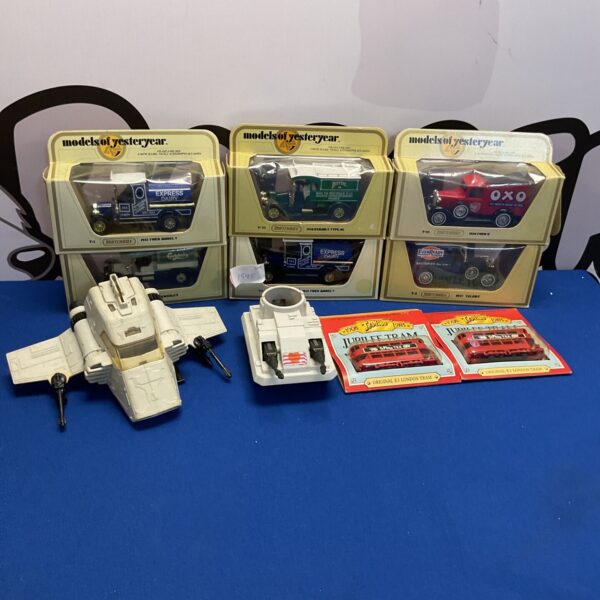 Selection of boxed diecast models inc models of yestyear and vintage 1980s lucasfilm star wars ships