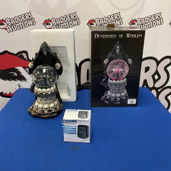 Destroyer of worlds plasma crystal ball lamp and Eagle 45W voltage converter