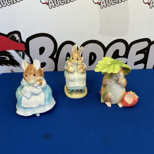 Vintage Beatrix Potter moneyboxes, Enesco and Border Fine Arts collection.