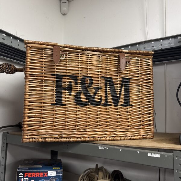 Large F&M style hamper basket for laundry and storage.