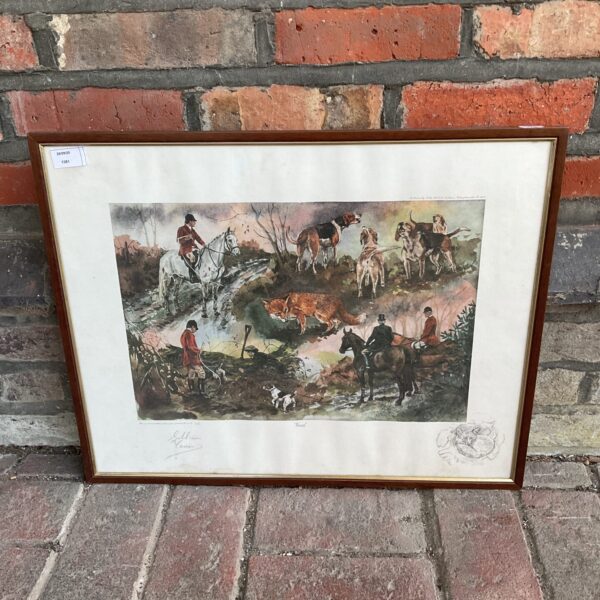 Gillian Harris "Foxed" limited edition hunting print with horses and riders.