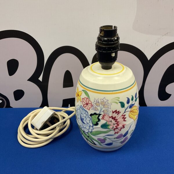 Vintage Poole Pottery table lamp with floral design