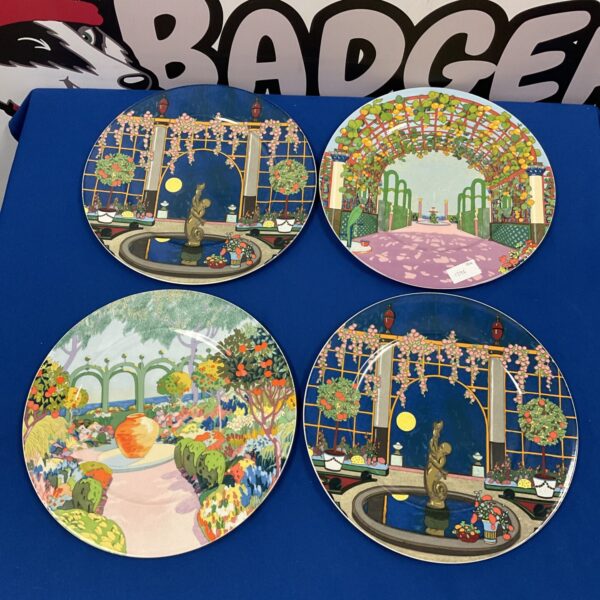 Villeroy & Boch Jardins Francais plates set of four, vintage porcelain.