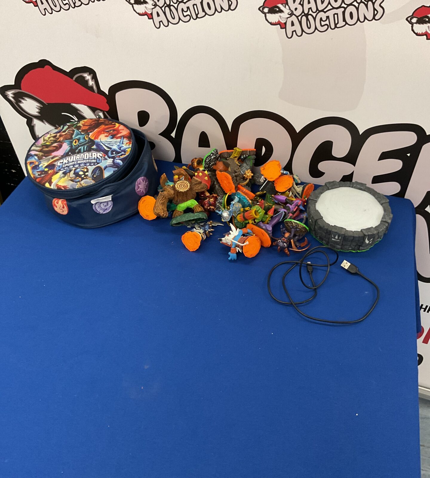 Selection of skylanders figures in skylanders pouch
