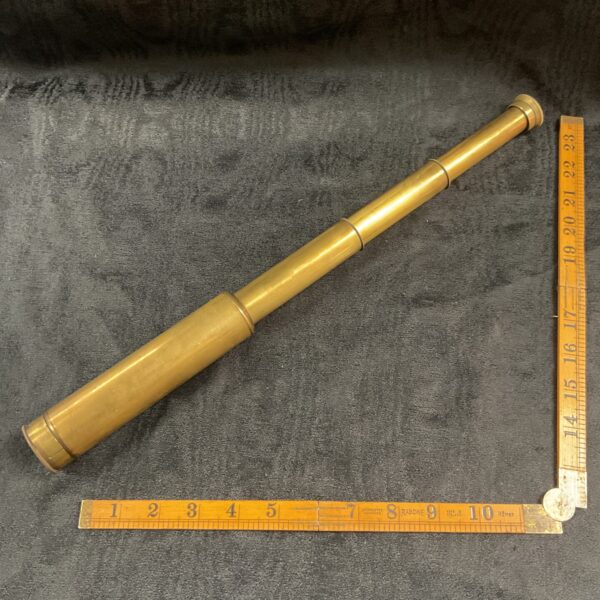 Antique brass telescope by Newbold and Bulford, Falcon 22x model.