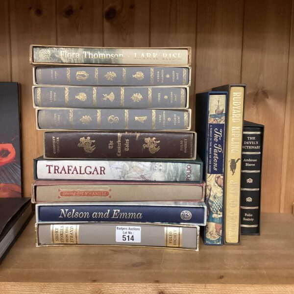 Folio Society book bundle featuring *The Devil’s Dictionary* and Rudyard Kipling.