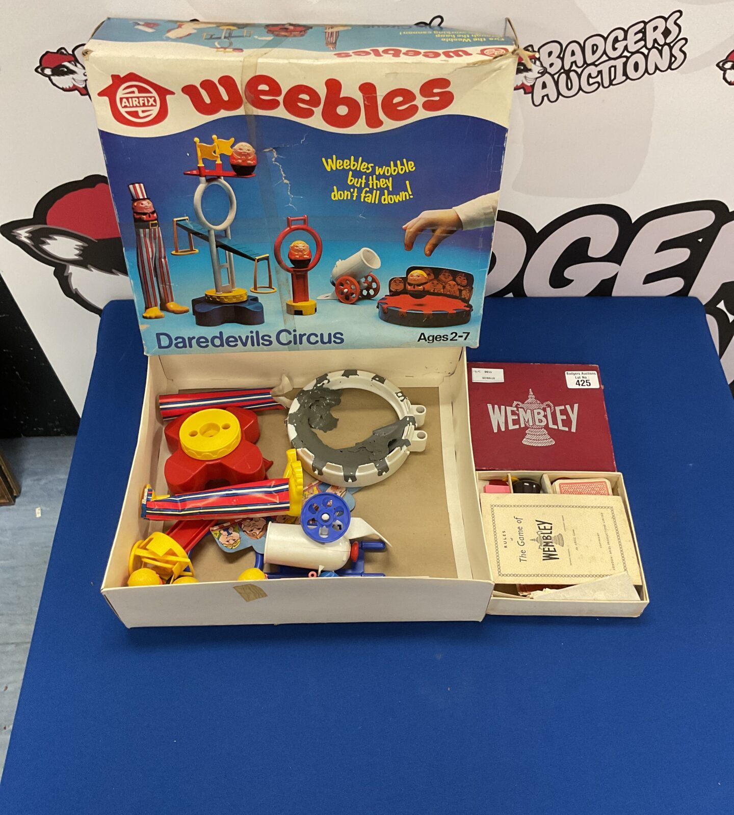 Two board games inc vintage airfix weebles and wembley