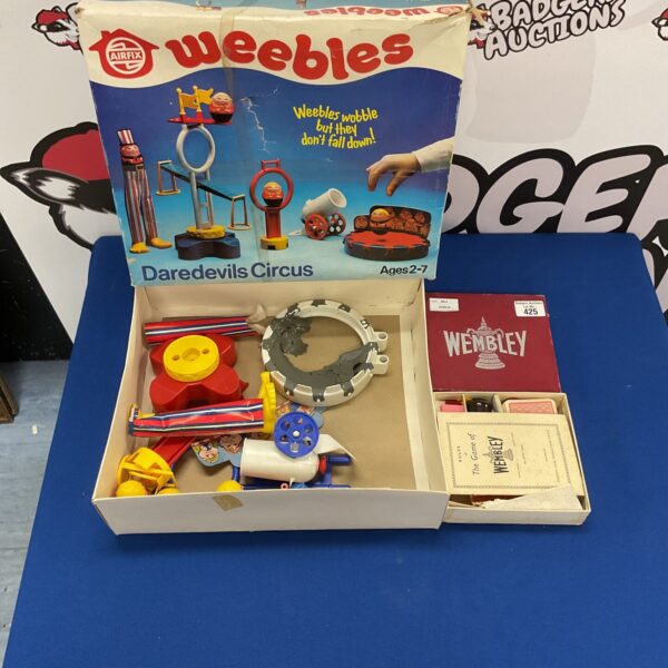 Two board games inc vintage airfix weebles and wembley