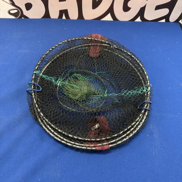 Traditional crayfish pod with woven netting for catching crawfish.