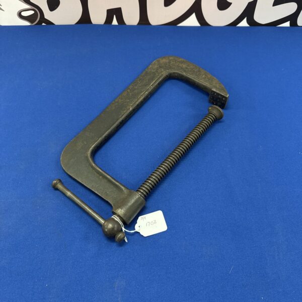 Large vintage G clamp for woodworking and metalworking.