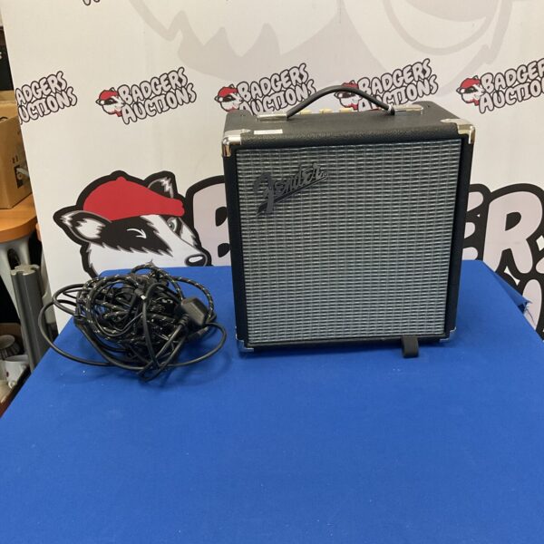 Fender Rumble 15 amplifier, a compact bass guitar amp.