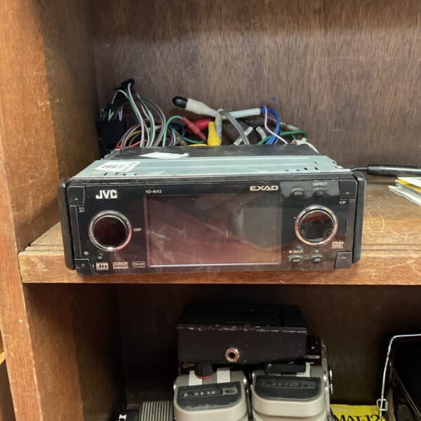 JVC KD-AVX2 DVD receiver front panel, car stereo unit.