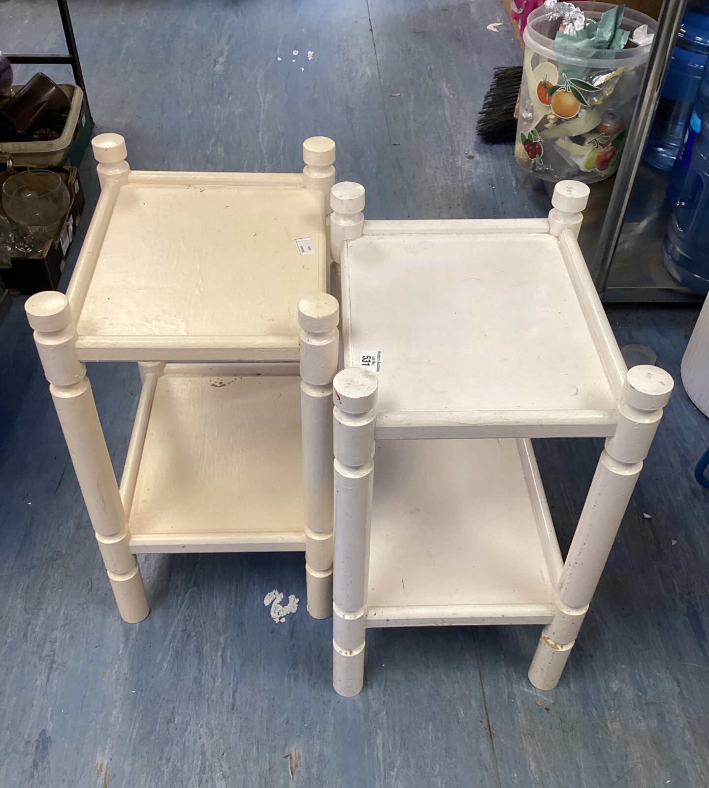 Two small shabby chic bedside tables