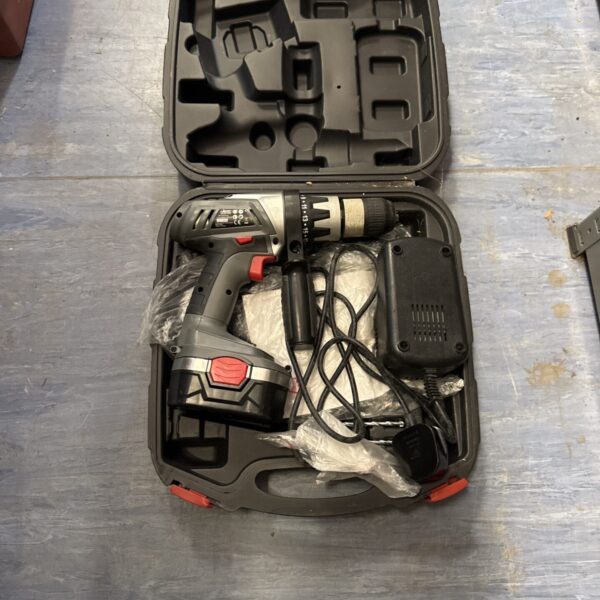 Xtreme cordless drill set in open carrying case with bits.