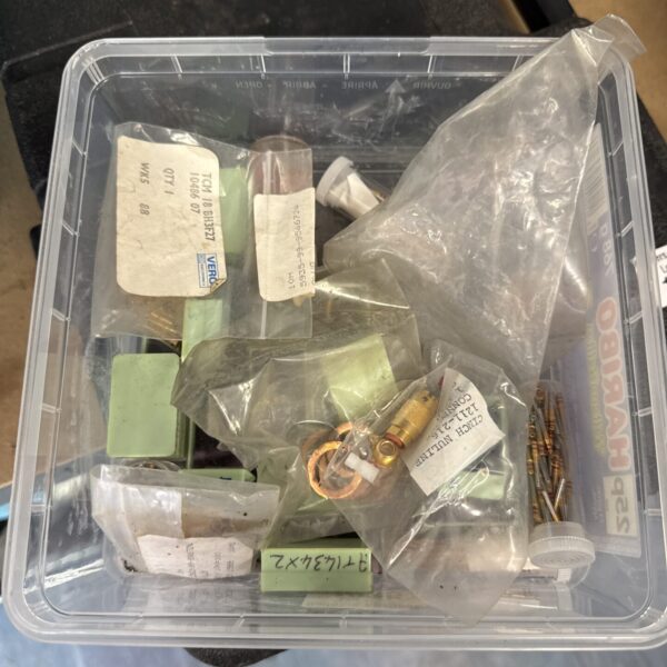 Mixed lot of vintage military electrical connectors and components.
