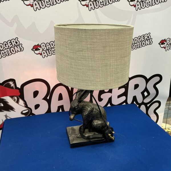 Vintage hare table lamp with art deco styling.