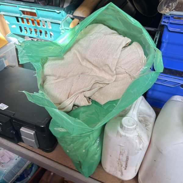 Lot of used linen decorators dust sheets for home improvement.