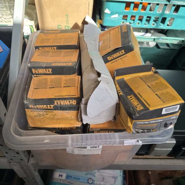 Large lot of Dewalt DCN890 nail strips for construction.