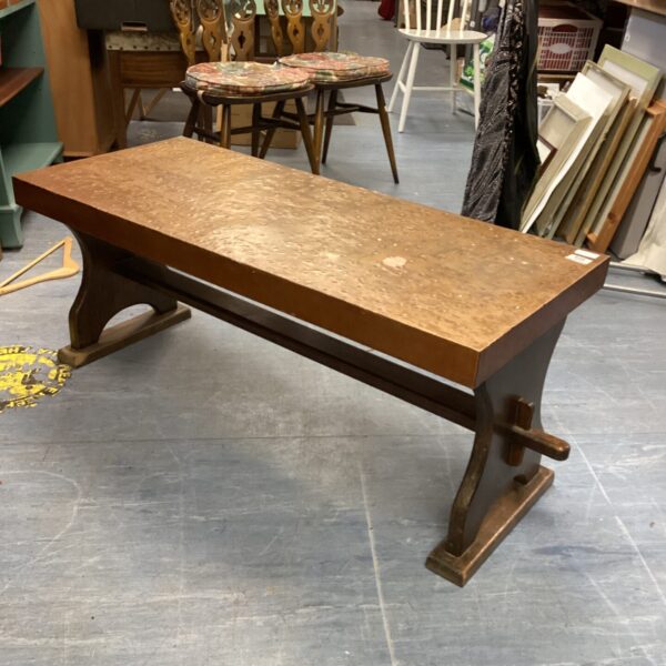 1970s hammered copper topped table
