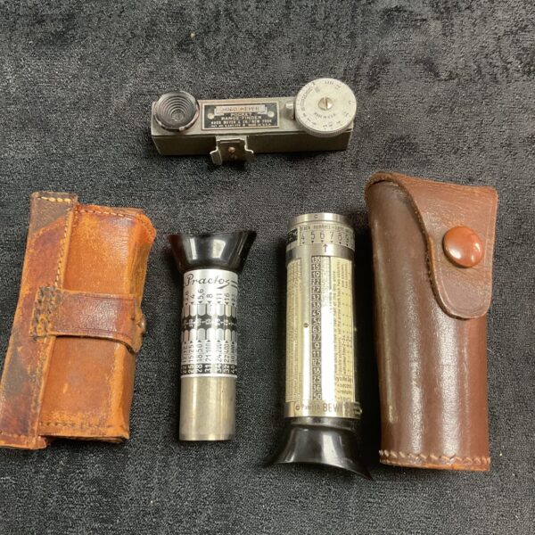 Vintage Hugo Meyer rangefinder with two light meters.