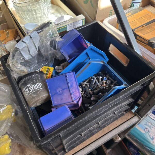 Mixed lot of nuts and bolts from a shed clearance.