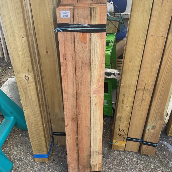 Strapped bundles of timber for garden and DIY projects.
