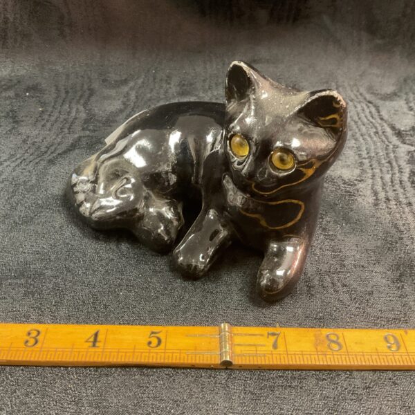 Vintage Winstanley cat figurine, size 2, black glaze.