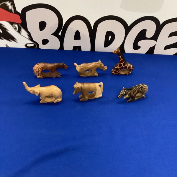 Six handcrafted animal figurines